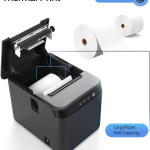 X-PRINTER 80mm Receipt Printer ESC/POS Thermal Printer Desktop Direct Print USB+LAN Connection High Efficiency with Auto Cutter Large Paper Bin