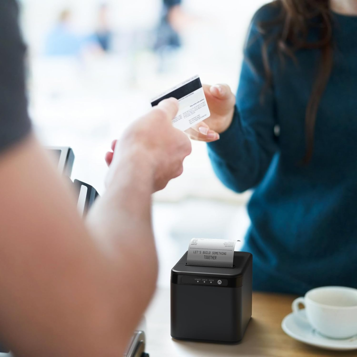 X-PRINTER 80mm Receipt Printer ESC/POS Thermal Printer Desktop Direct Print USB+LAN Connection High Efficiency with Auto Cutter Large Paper Bin