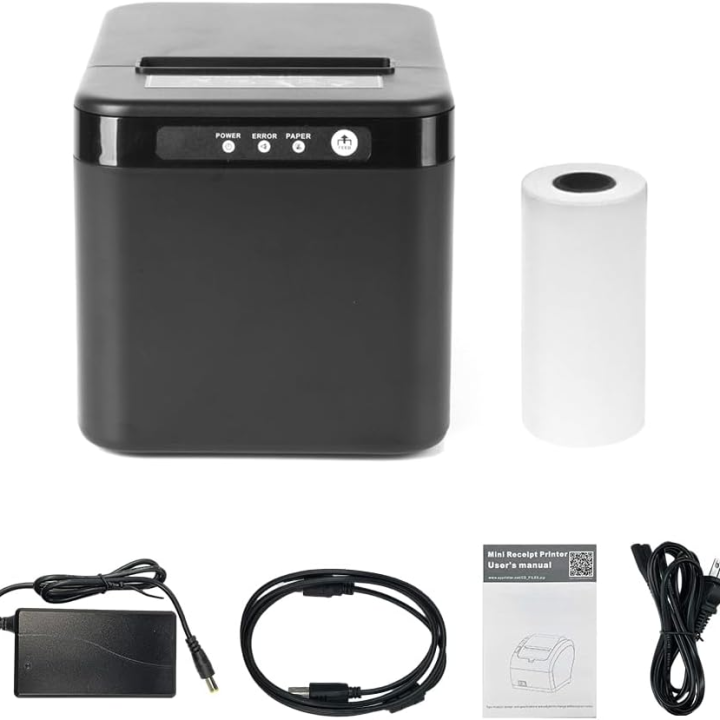 X-PRINTER 80mm Receipt Printer ESC/POS Thermal Printer Desktop Direct Print USB+LAN Connection High Efficiency with Auto Cutter Large Paper Bin