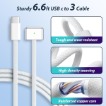 Mac Book Pro Charger- 140W USB-C GaN Power Adapter with Magnetic 3 Cable (6.6FT) for MacBook Pro 14-inch 16-inch with M1/M2/M3/M4 Pro/Max Model (2021-2025 Model) - Fast Charge Support
